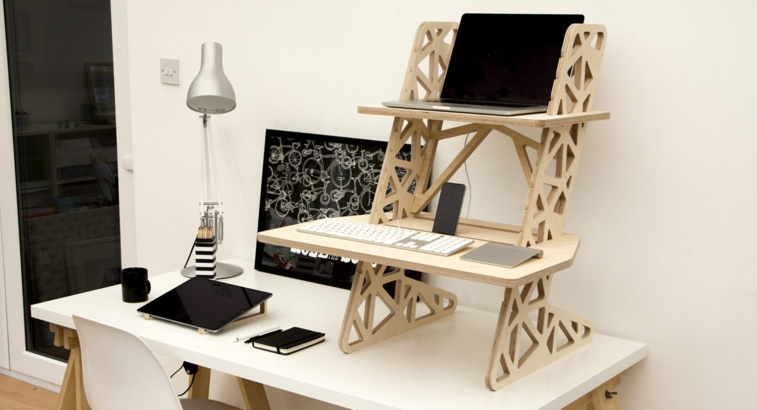 standing desk wooden UK S-Desk Voro