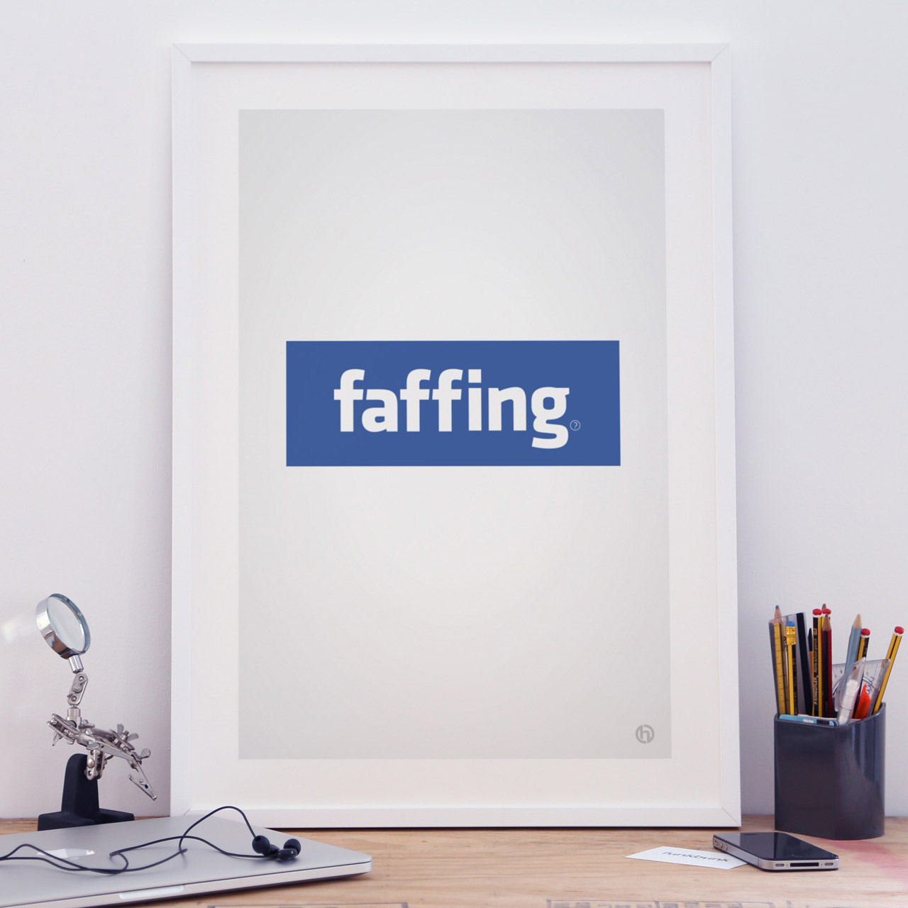 Faffing Facebook parody art print poster
