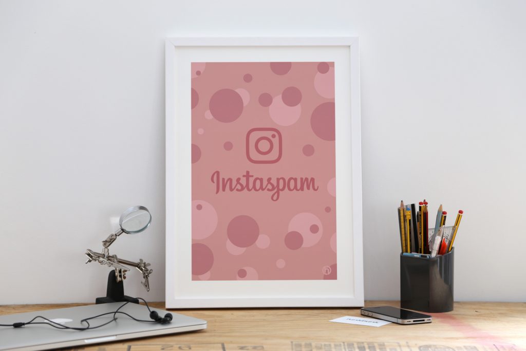 Instaspam Framed Instagram parody art print poster small