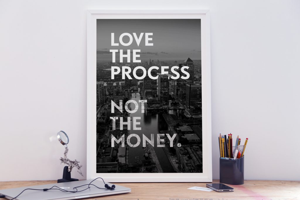A2 motivational print - cityscape - Love the Process