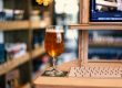 Half pint of Hornes on wooden standing desk
