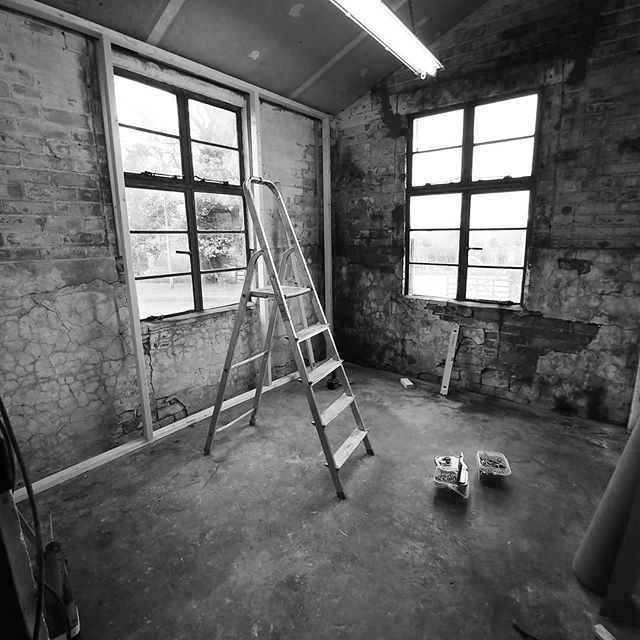 Work begins on our new workshop. A heck of a lot of remedial work to do and then fully lining and insulating to keep our precious stock in tip top condition. The 70 year old Crittall windows and the crumbling render is a challenge but these old military buildings reveal stories with every layer you strip back. A fine place to be