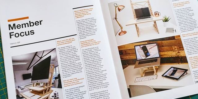 So nice to open up this morning’s post and flick through the latest edition of the A©ID magazine and see our produxts featured across two pages! Thank you @anti.copying.in.design for the double page spread. It looks great! We will publish the article on our website
